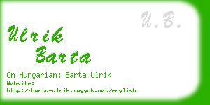 ulrik barta business card